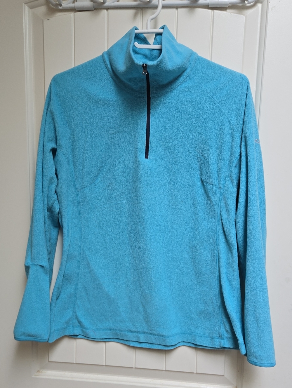Columbia Large Women's Light Blue Quarter-Zip Turtleneck Fleece Pullover